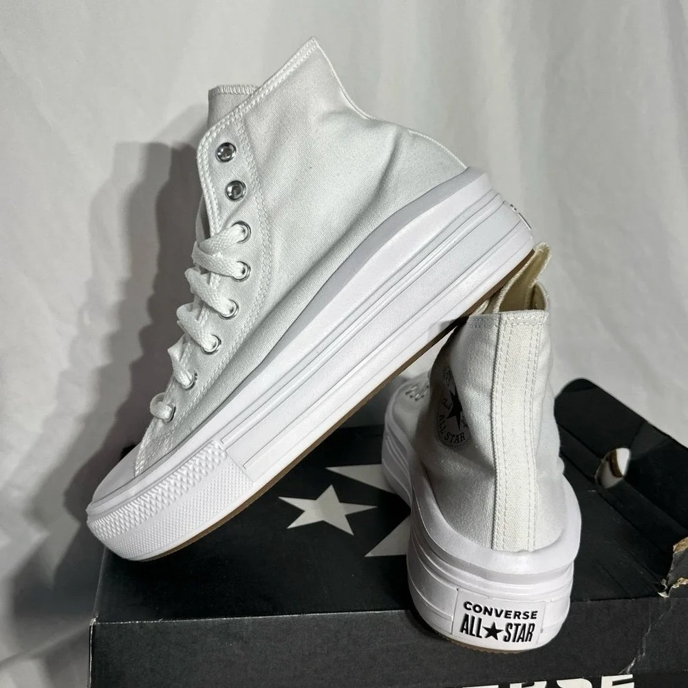 Converse CTAS MOVE Hi High Top Shoes Triple White New Woman's 10